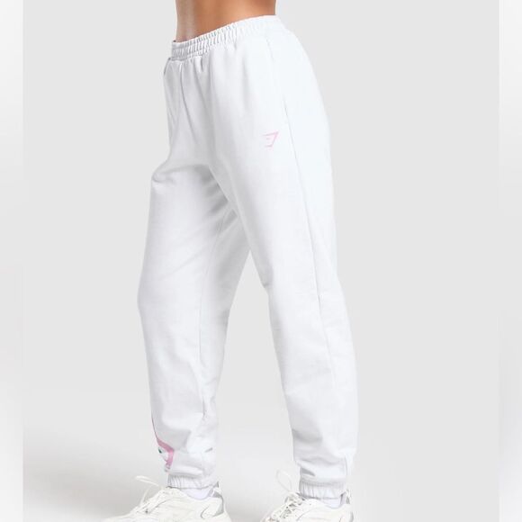 GYMSHARK LIFTING BADDIE GRAPHIC JOGGERS Oversized Fit White XXL NWT in packaging - Picture 6 of 8